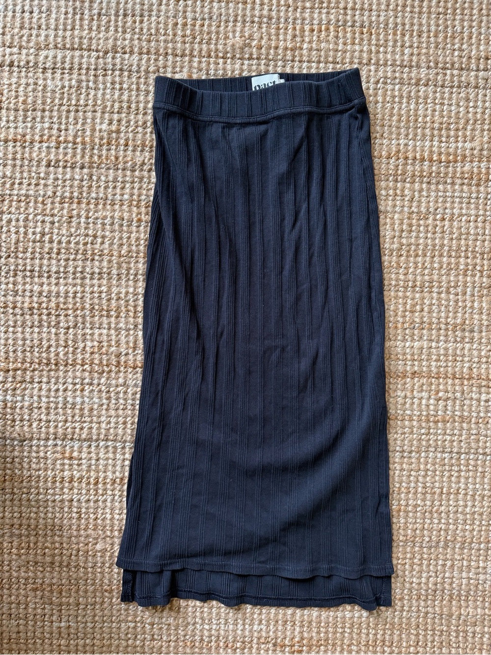 Pact black midi skirt